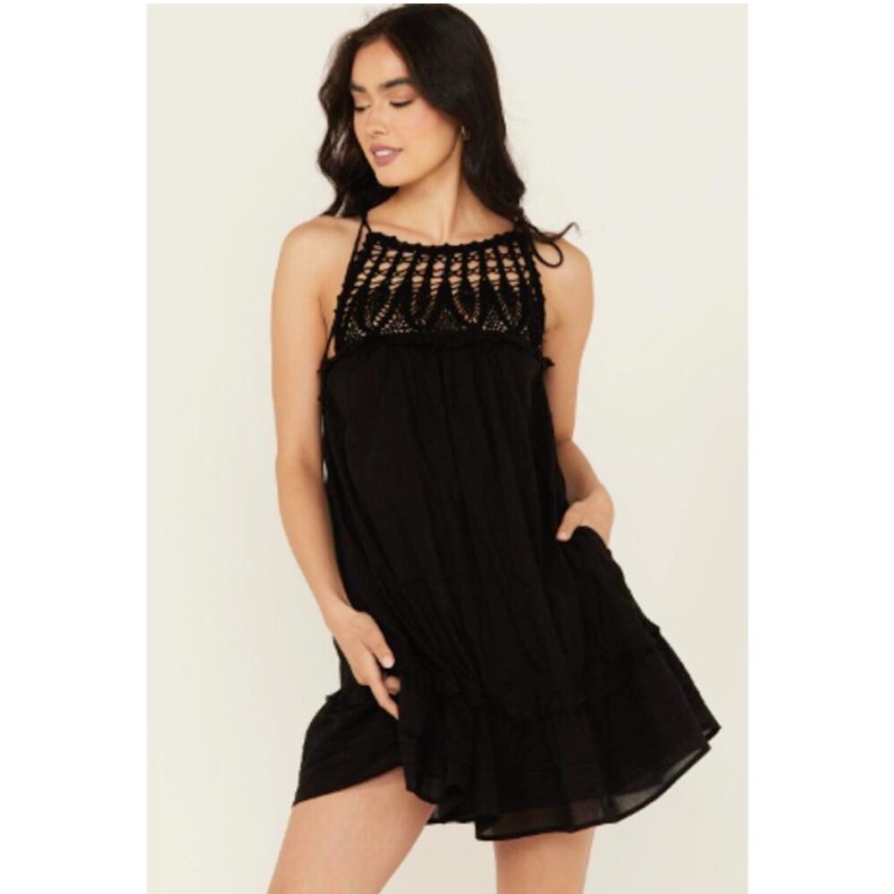 Cleobella Elegant Black Crochet Dress